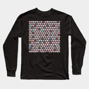 Valentines Hearts- Gray Background Long Sleeve T-Shirt